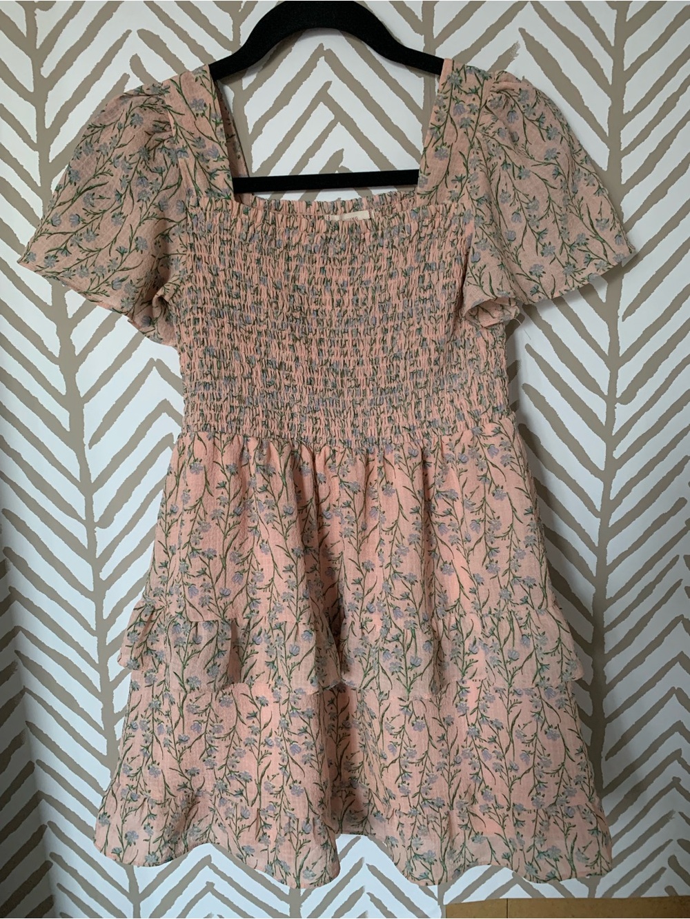 Walk-in on Sunshine Peach Floral Smocked Babydoll Dress
